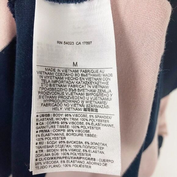 BANANA REPUBLIC Tunic Tank Top Pink Black Stripes Womens Large - Picture 9 of 10